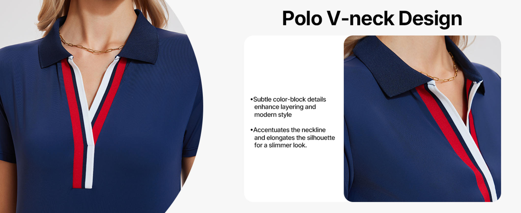 Women's 2 Piece Athletic Skirt Set - Colorblock Polo & High Waisted Skort image 14