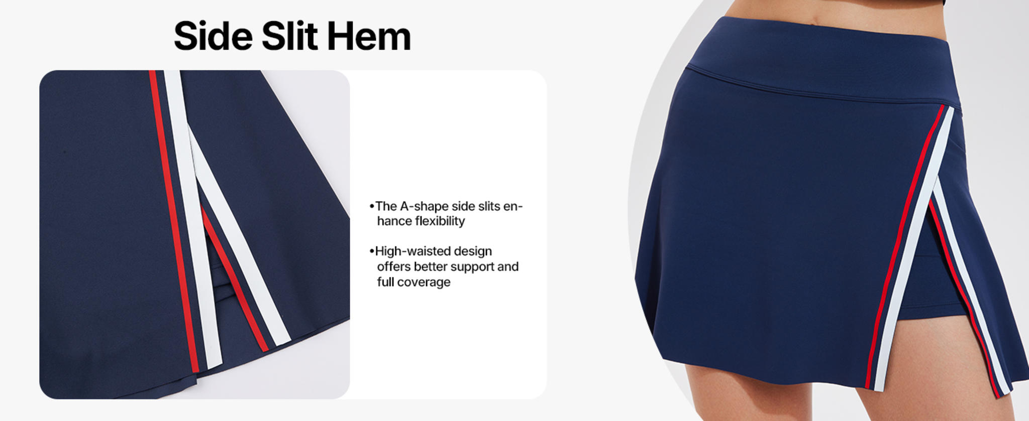 Women's 2 Piece Athletic Skirt Set - Colorblock Polo & High Waisted Skort image 15
