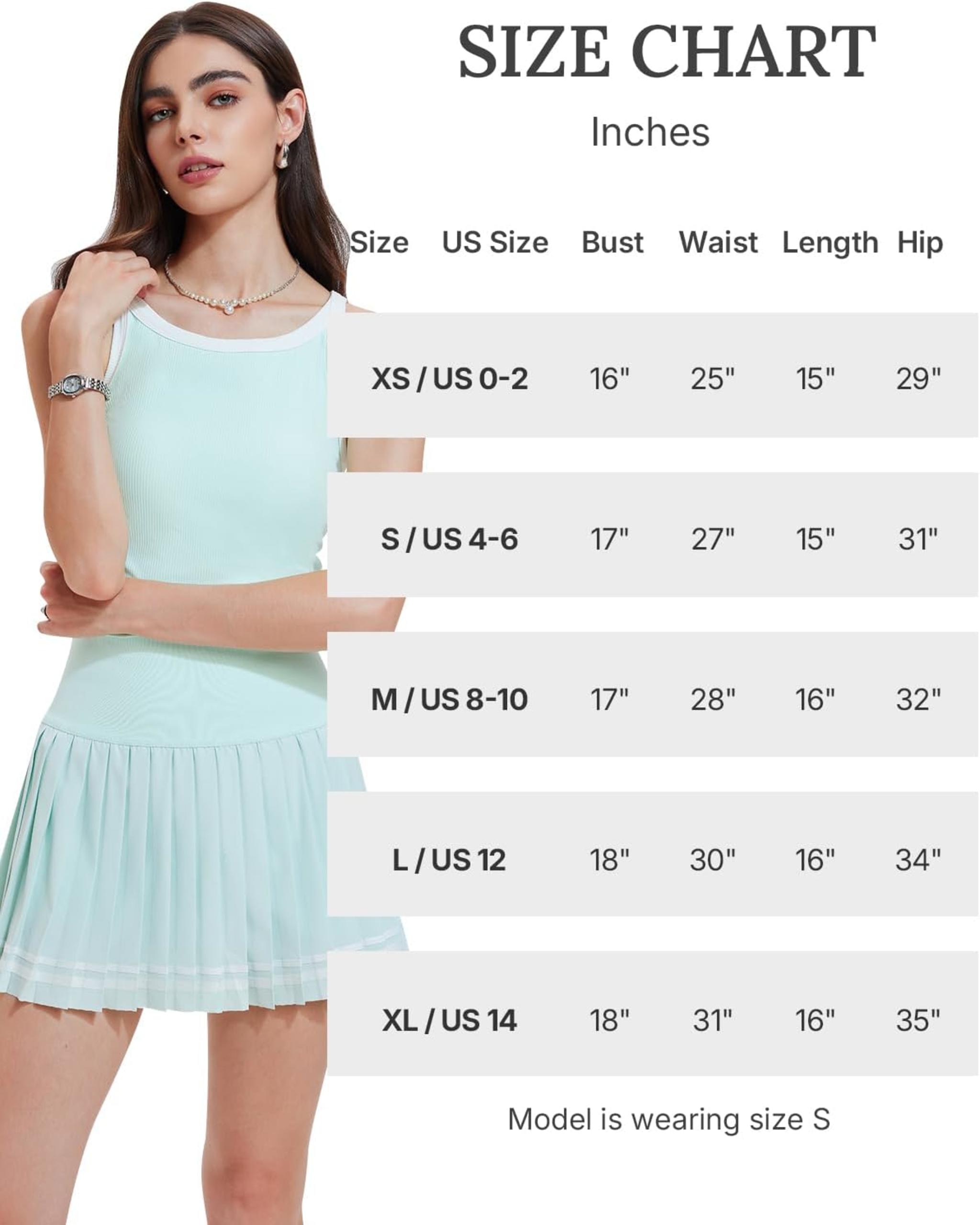Women's 2 Piece Racerback Tank Top and Athletic Tennis Skirt Set