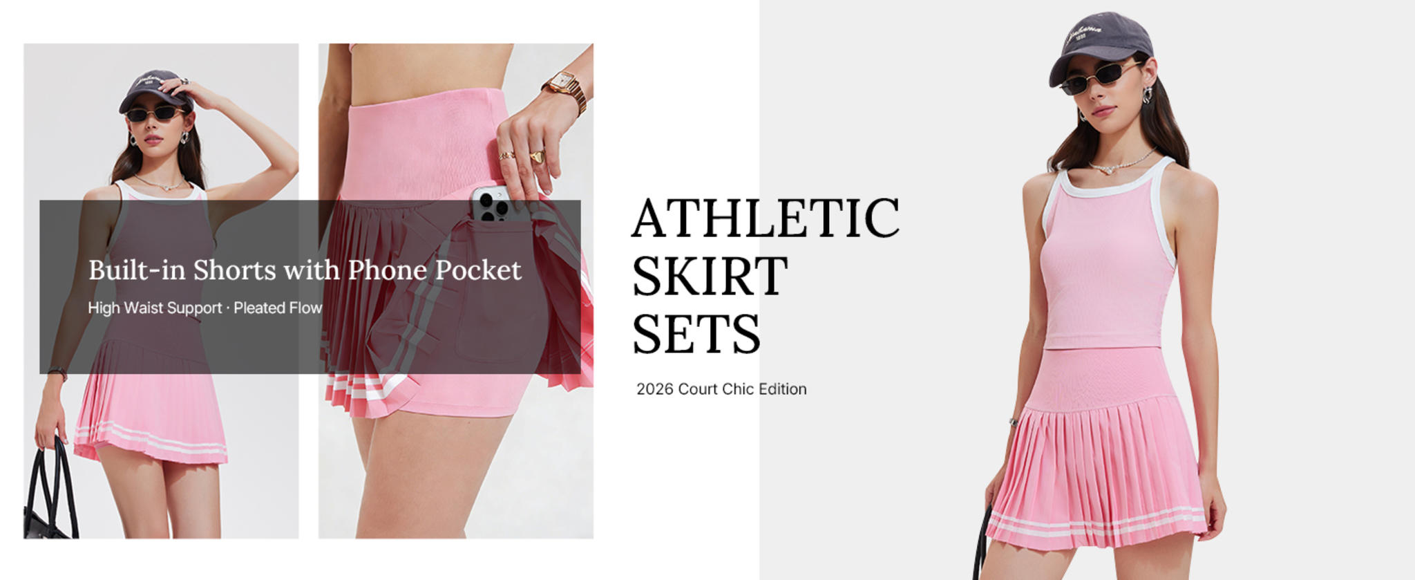 Women's 2 Piece Racerback Tank Top and Athletic Tennis Skirt Set image 16