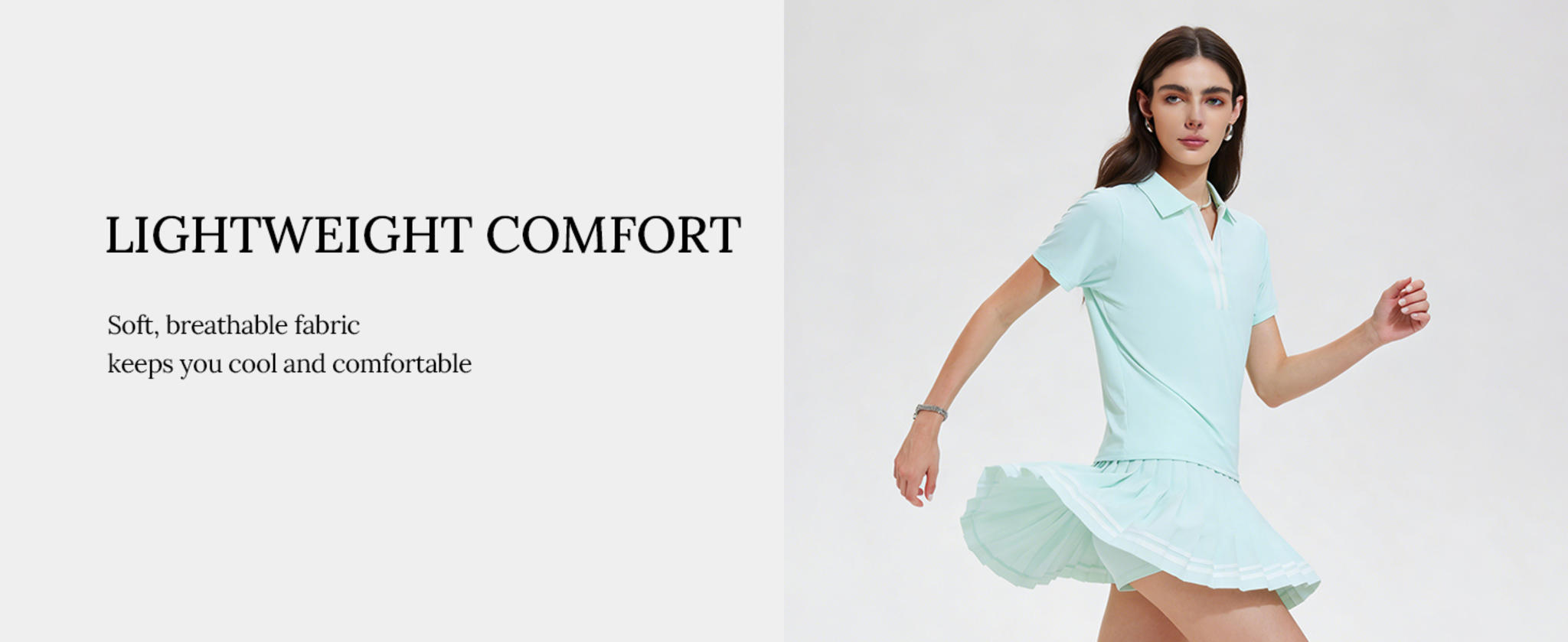 Women's 2 Piece Pleated Tennis Skirt Set with Polo V-Neck image 19