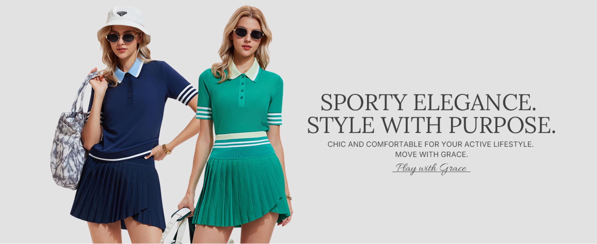 Women's 2 Piece Tennis Skirt Set with Preppy Polo Top and Pleated Skort image 7