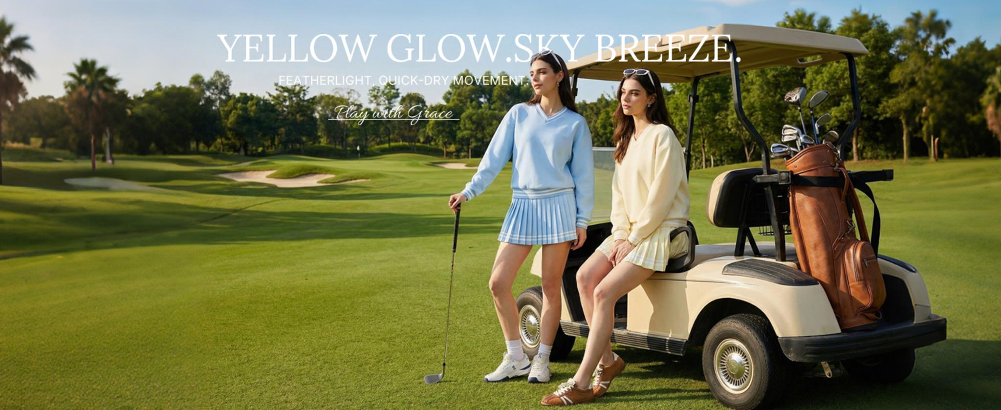 Women's 2-Piece Long Sleeve Tennis Skirt Set & V-Neck Golf Sweater image 8