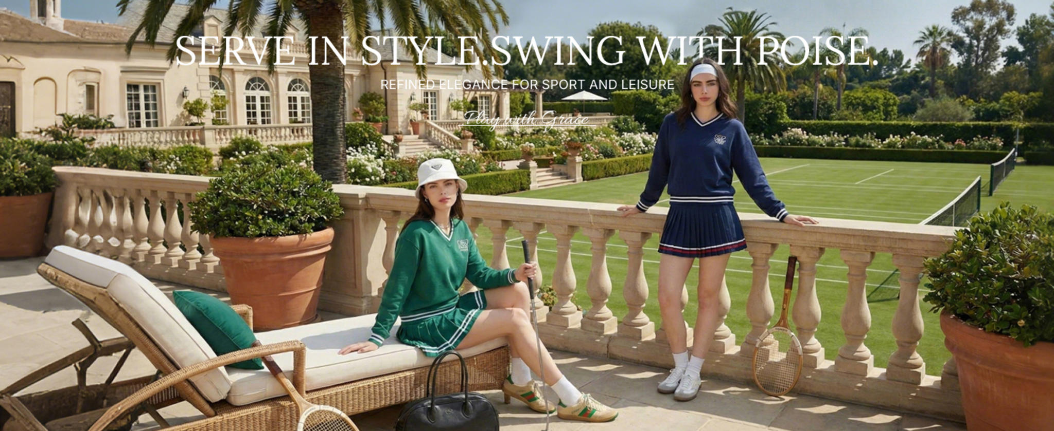 Women's 2-Piece Long Sleeve Tennis Skirt Set & V-Neck Golf Sweater image 9