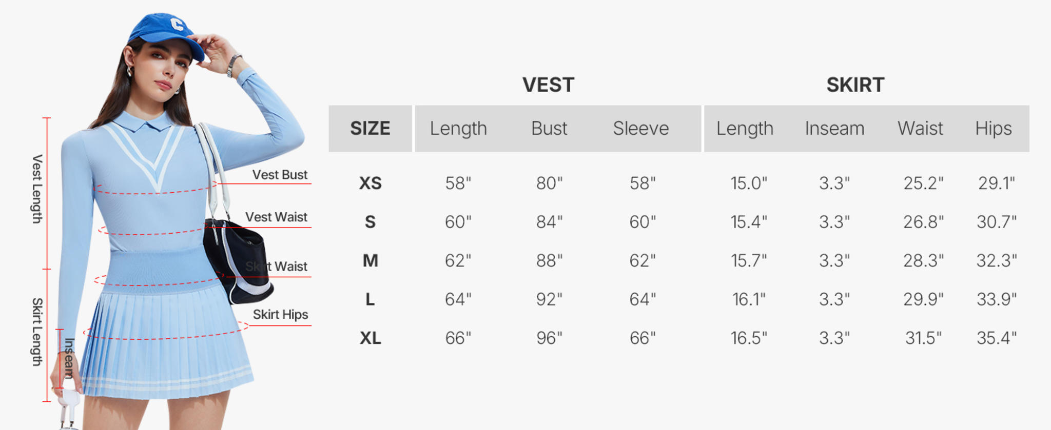 Women's 2 Piece Tennis Skirt Set - Long Sleeve Preppy Polo Top & Pleated Skorts image 17