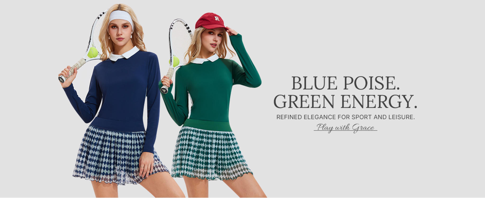 Women's 2 Piece Tennis Skirt Set with Long Sleeve Top and Pleated Skort image 9
