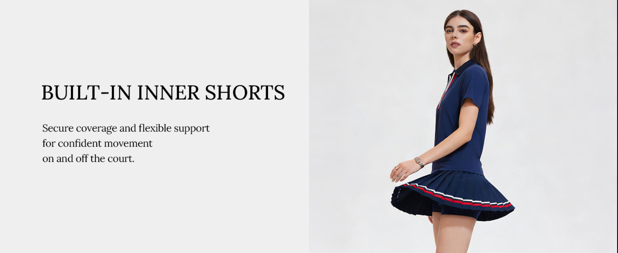 Women's 2 Piece Pleated Tennis Skirt and Polo V-Neck Athletic Set image 20