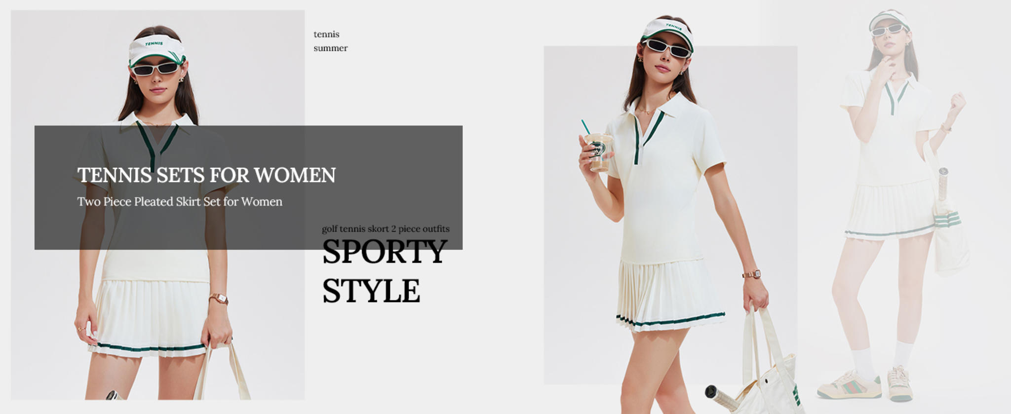 Women's 2 Piece Pleated Tennis Skirt Set - Athletic Golf & Pickleball Outfit image 13