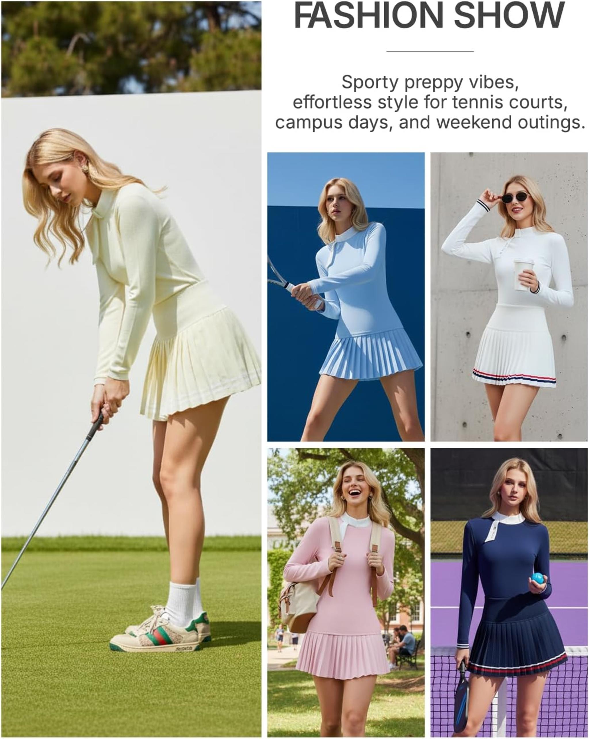 Women's 2 Piece Tennis Skirt Set - Athletic Golf & Pickleball Outfits