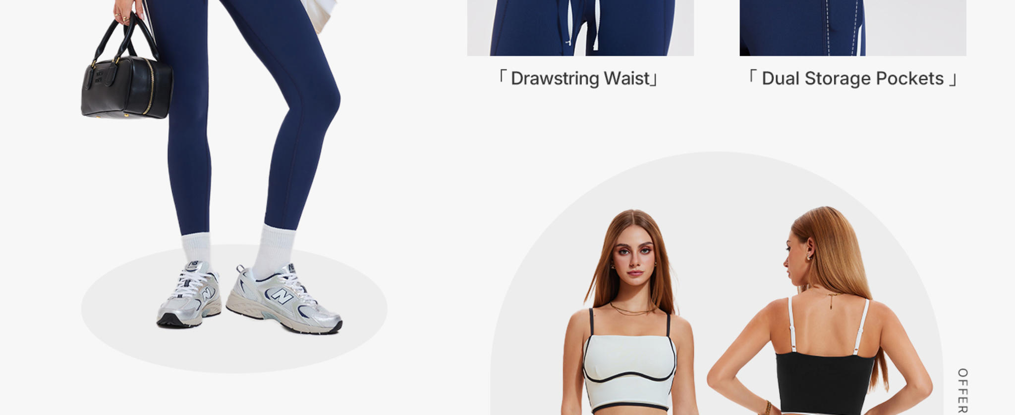 Women's 2 Piece Workout Set with Pockets and Square Neck Top image 8
