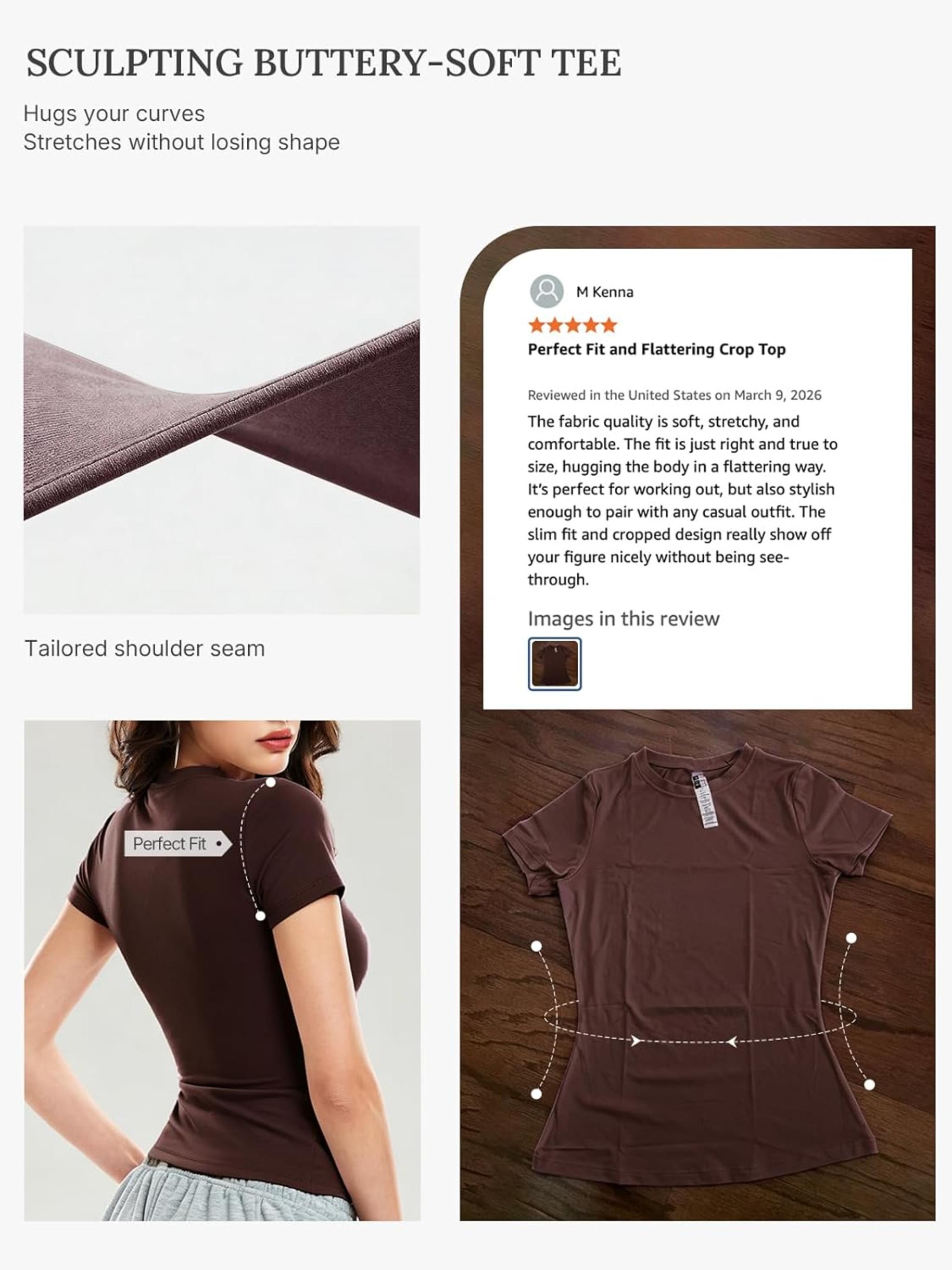 Women's Slim Fit Compression Workout Top - Non See-Through Stretchy Y2K Tee