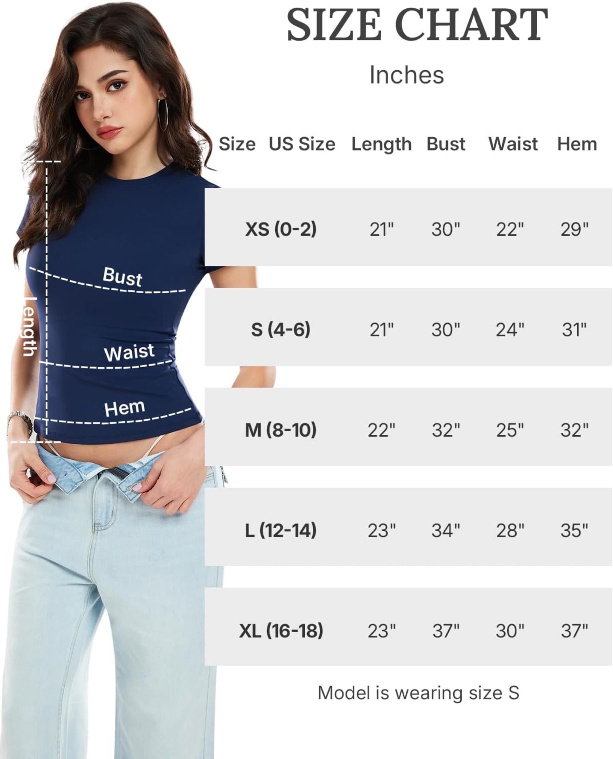 Women's Slim Fit Compression Workout Top - Stretchy Y2K Casual Tee