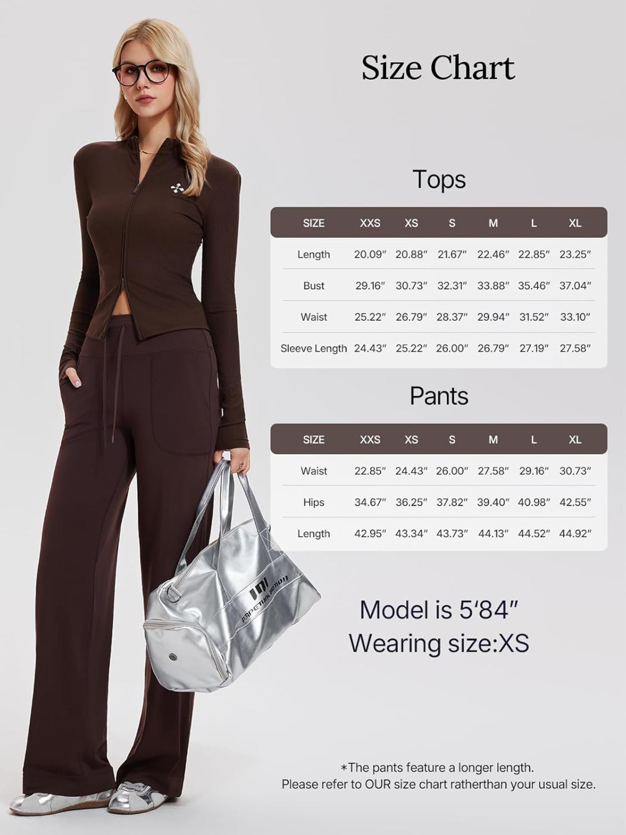 Tall Women's 2 Piece Matching Lounge Set - Y2K Zip Jacket and High Waist Pants