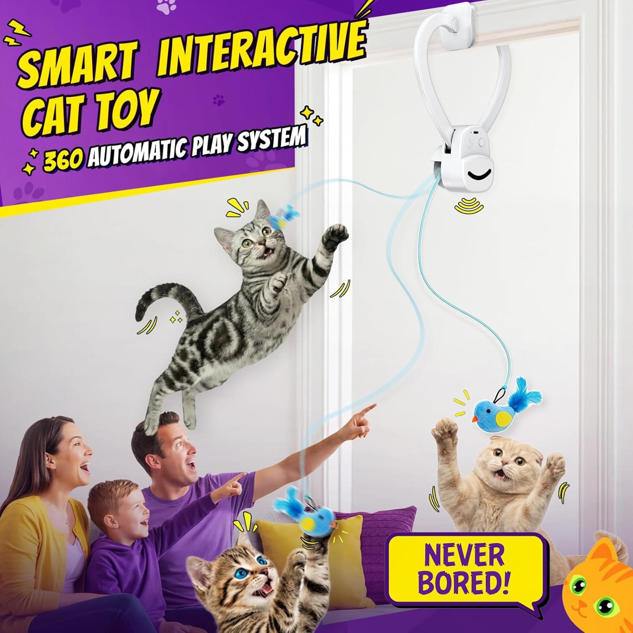 Interactive Automatic Flying Bird Cat Toy with USB Rechargeable Battery
