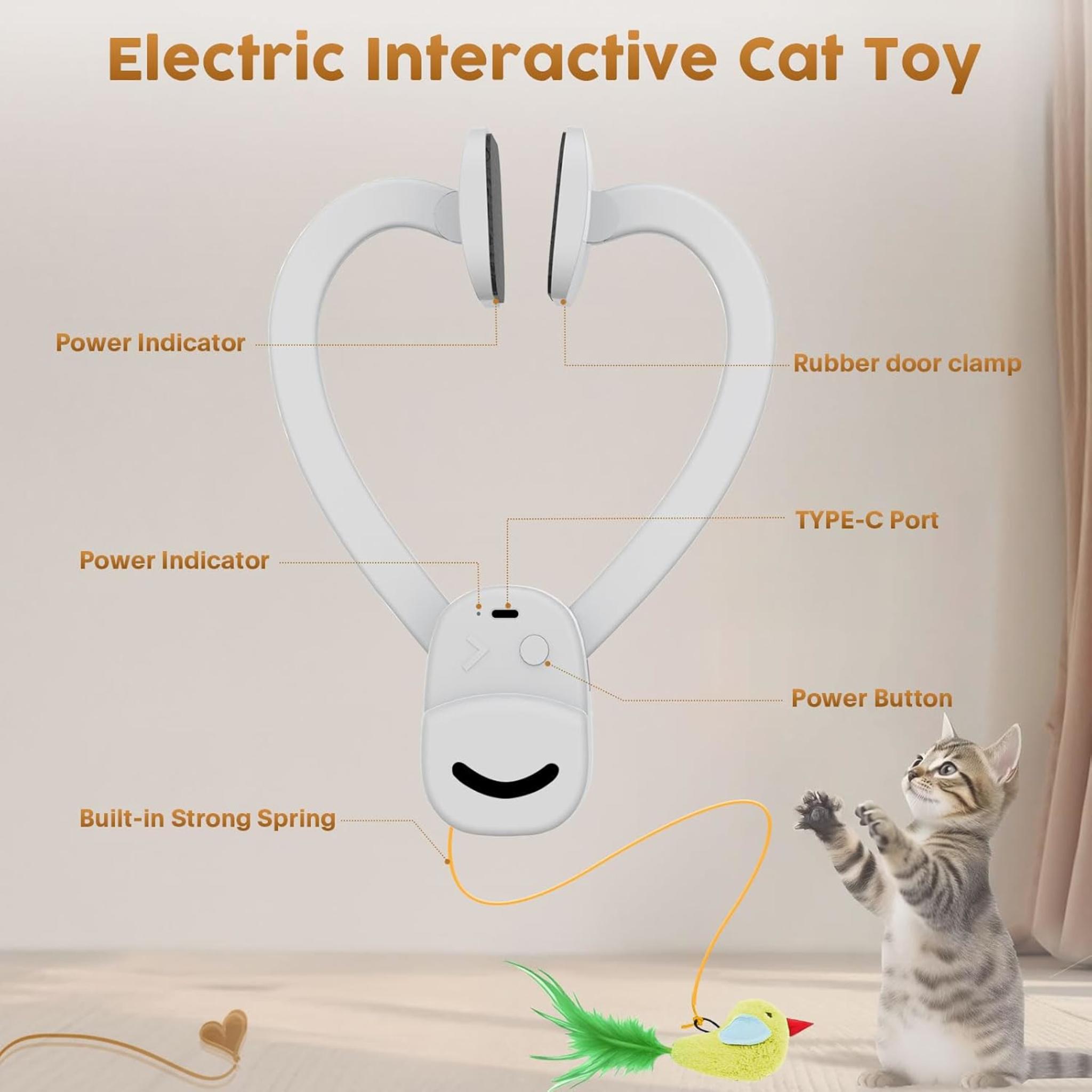 Automatic Flying Bird Feather Wand - Interactive Exercise Toy for Indoor Cats