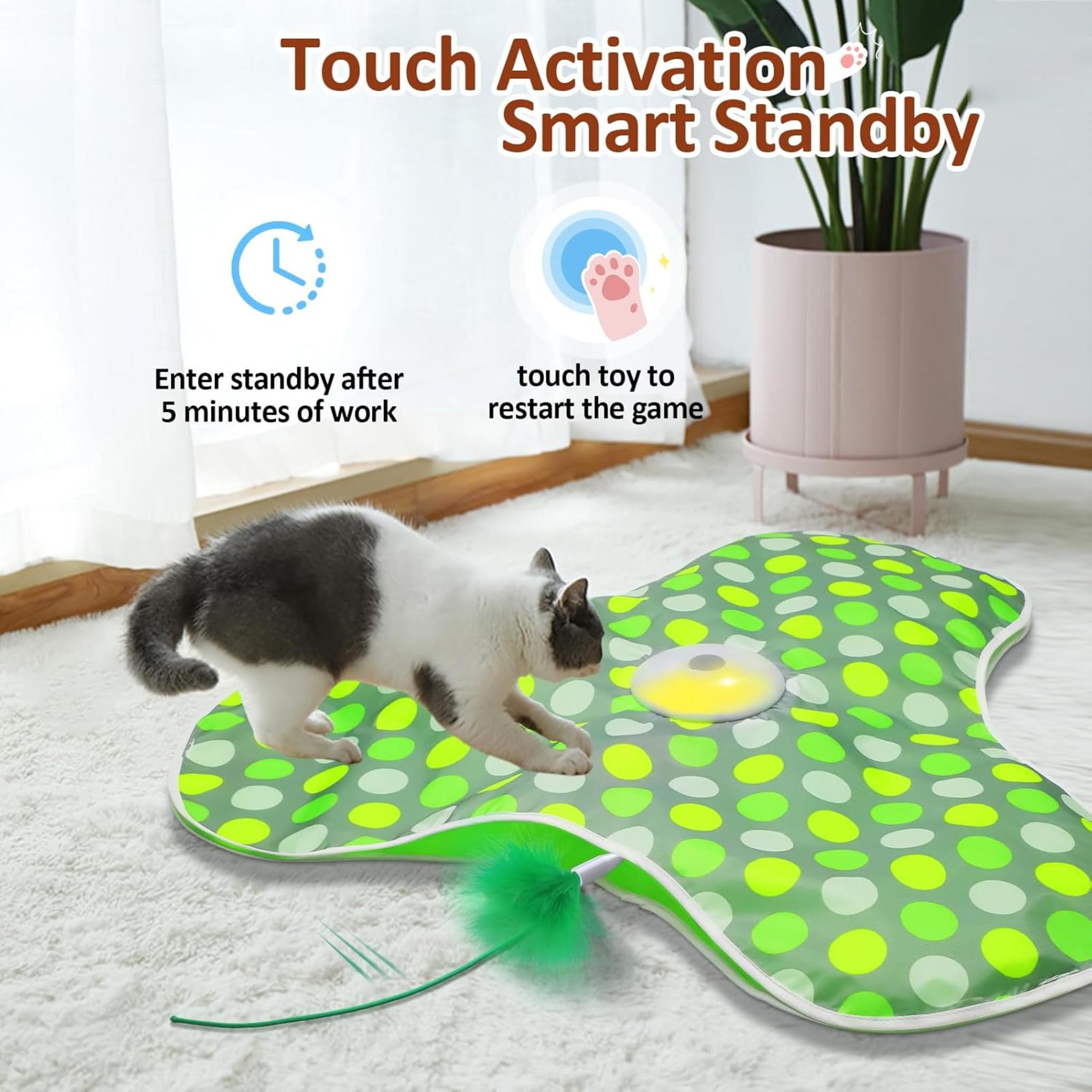 Automatic Interactive Cat Toy with Motion Activated Hide and Seek Feathers
