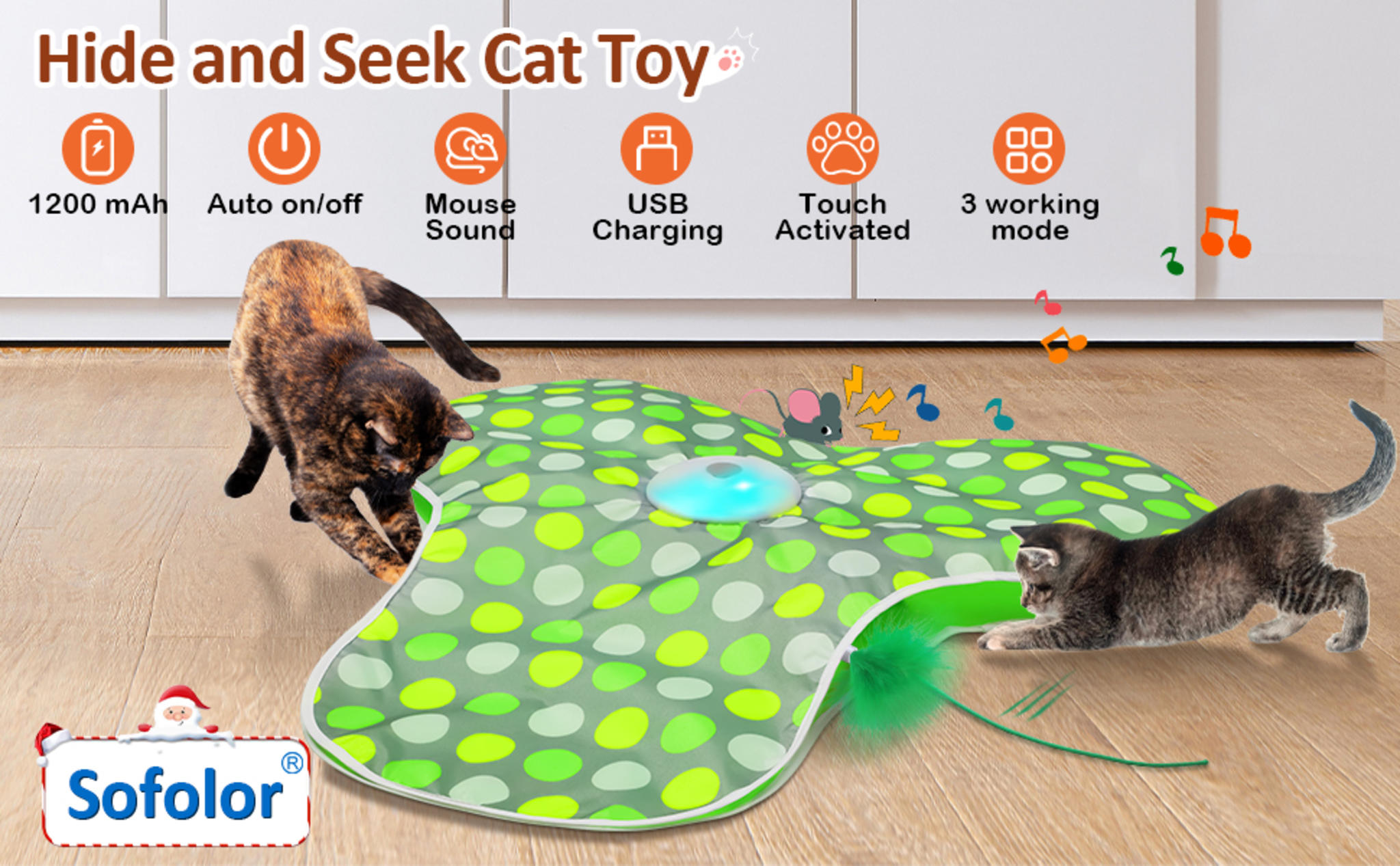 Automatic Interactive Cat Toy with Motion Activated Hide and Seek Feathers image 7