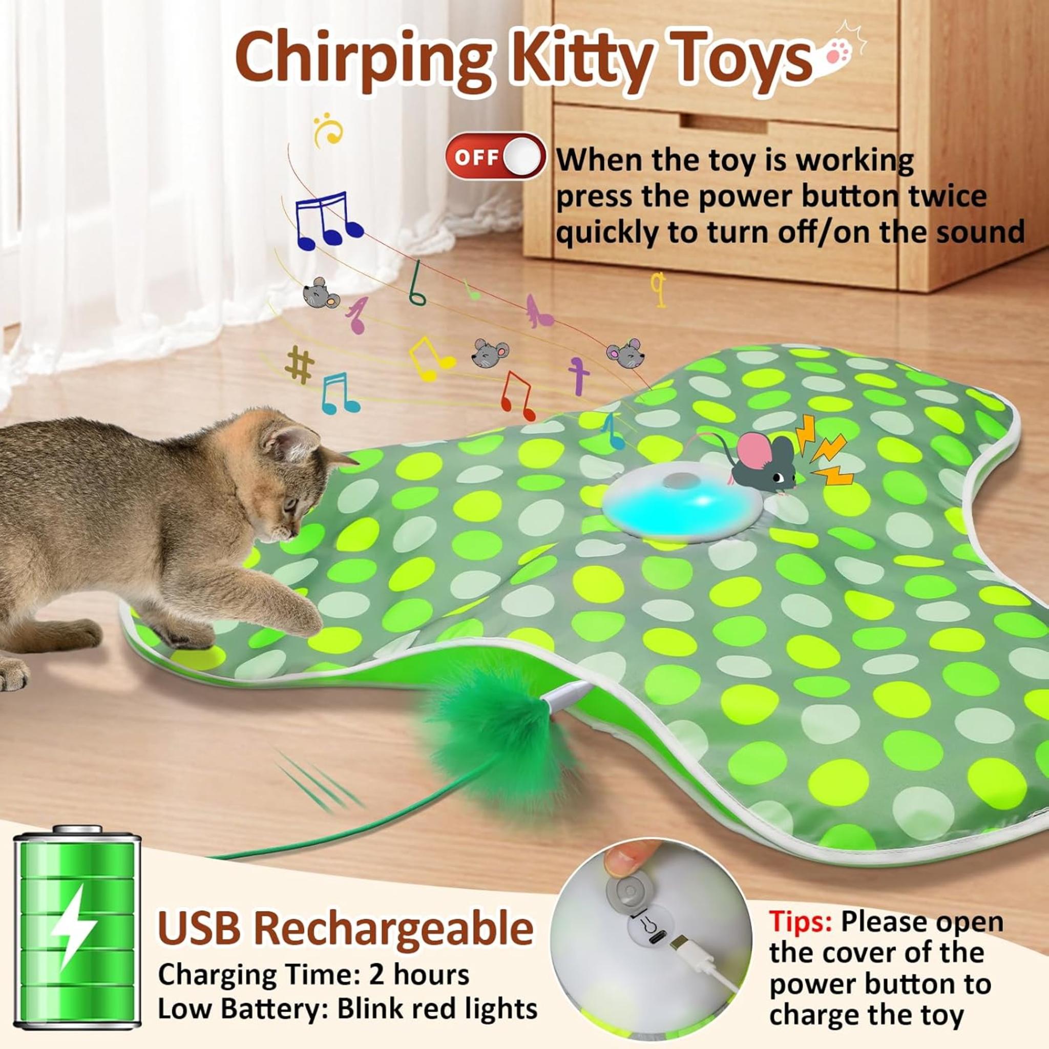 Automatic Interactive Cat Toy with Motion Activated Hide and Seek Feathers