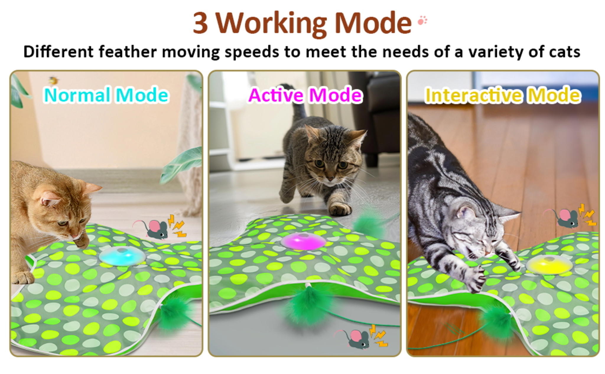 Automatic Interactive Cat Toy with Motion Activated Hide and Seek Feathers image 10
