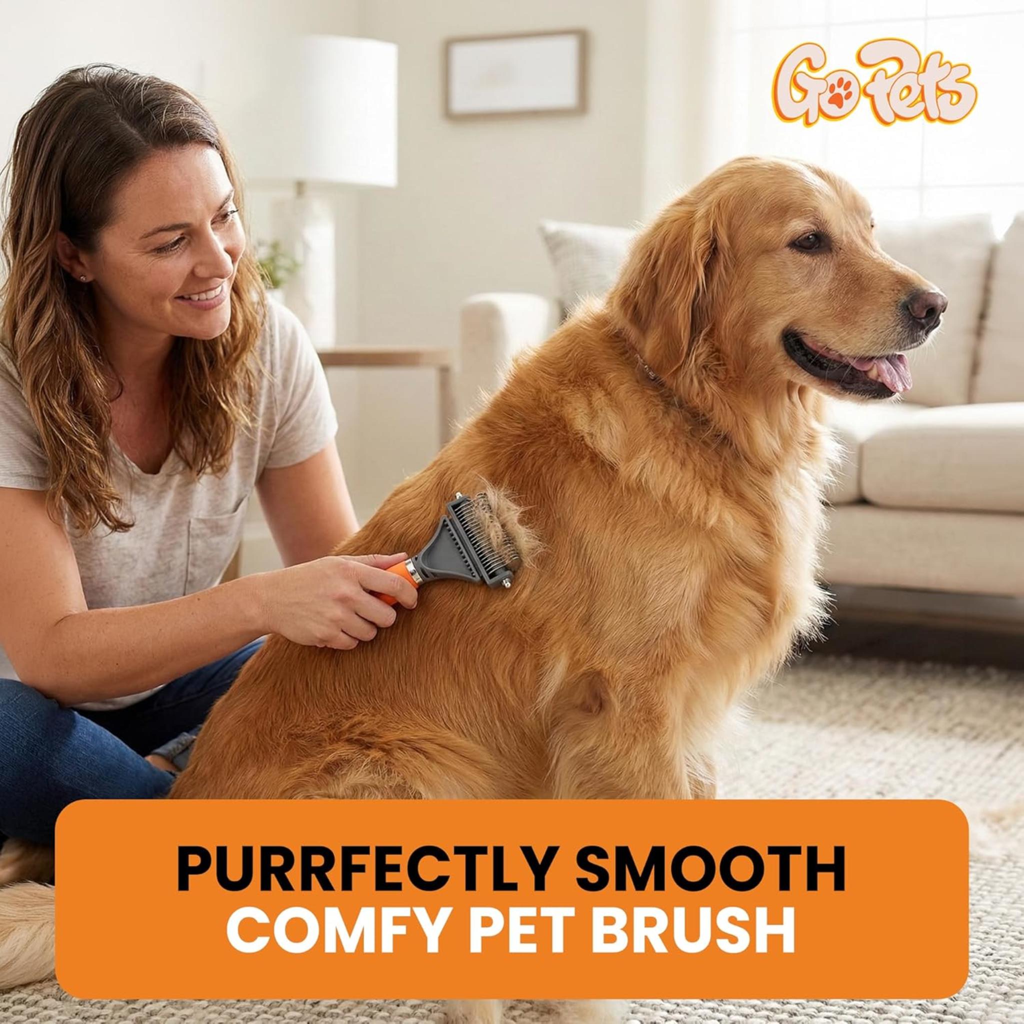 Professional 2-in-1 Pet Dematting Comb and Undercoat Rake