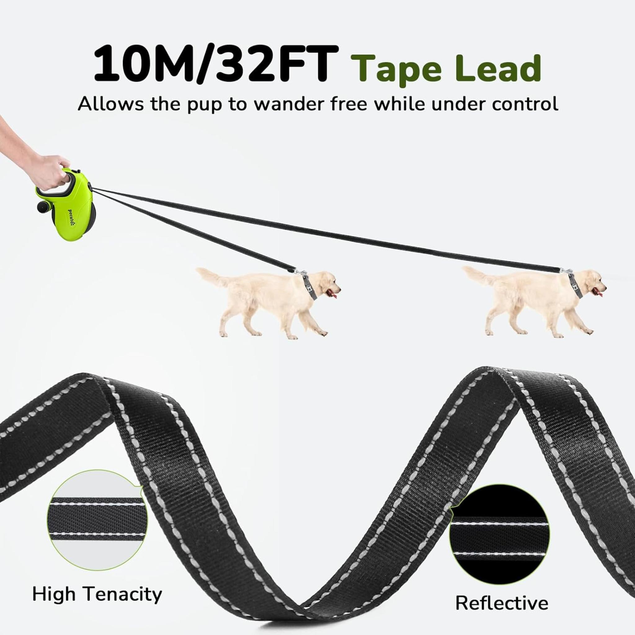 32ft Heavy Duty Retractable Dog Leash with 360° Tangle-Free Design