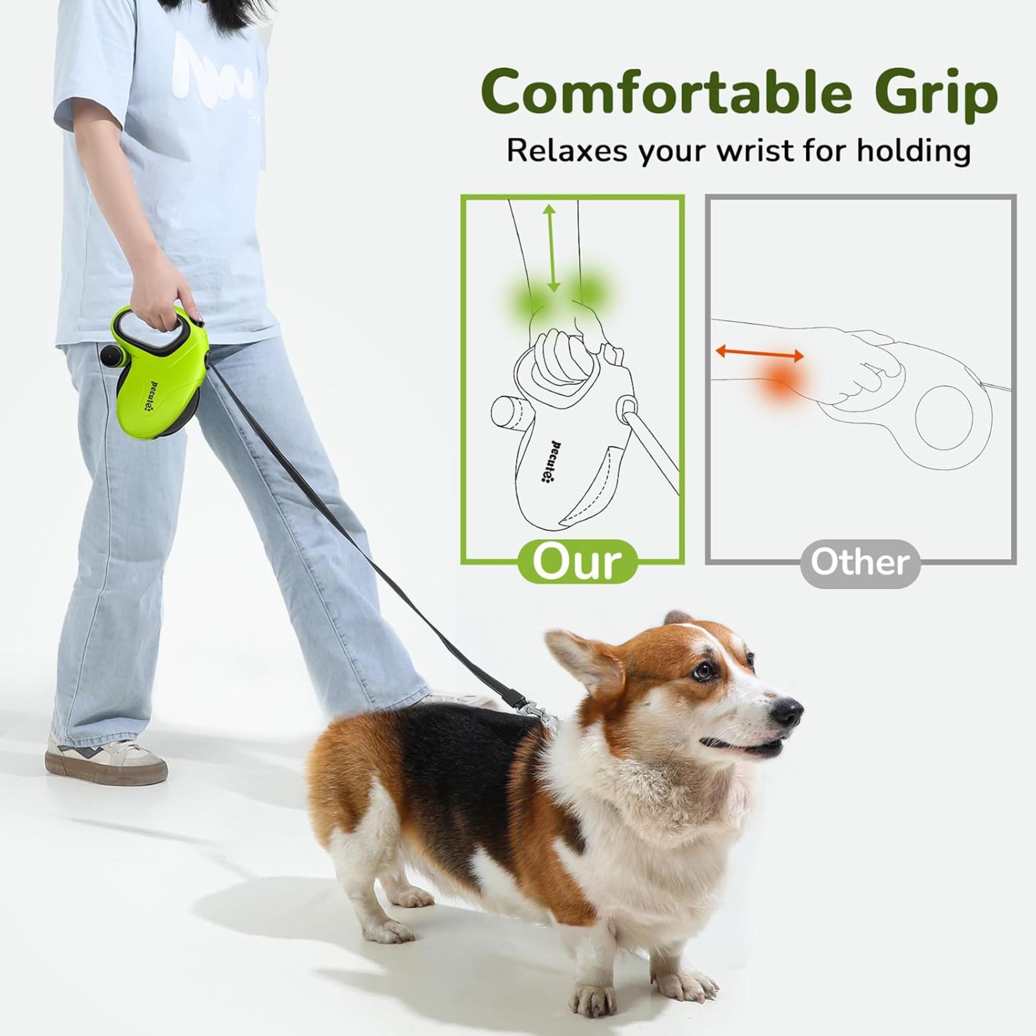 32ft Heavy Duty Retractable Dog Leash with 360° Tangle-Free Design