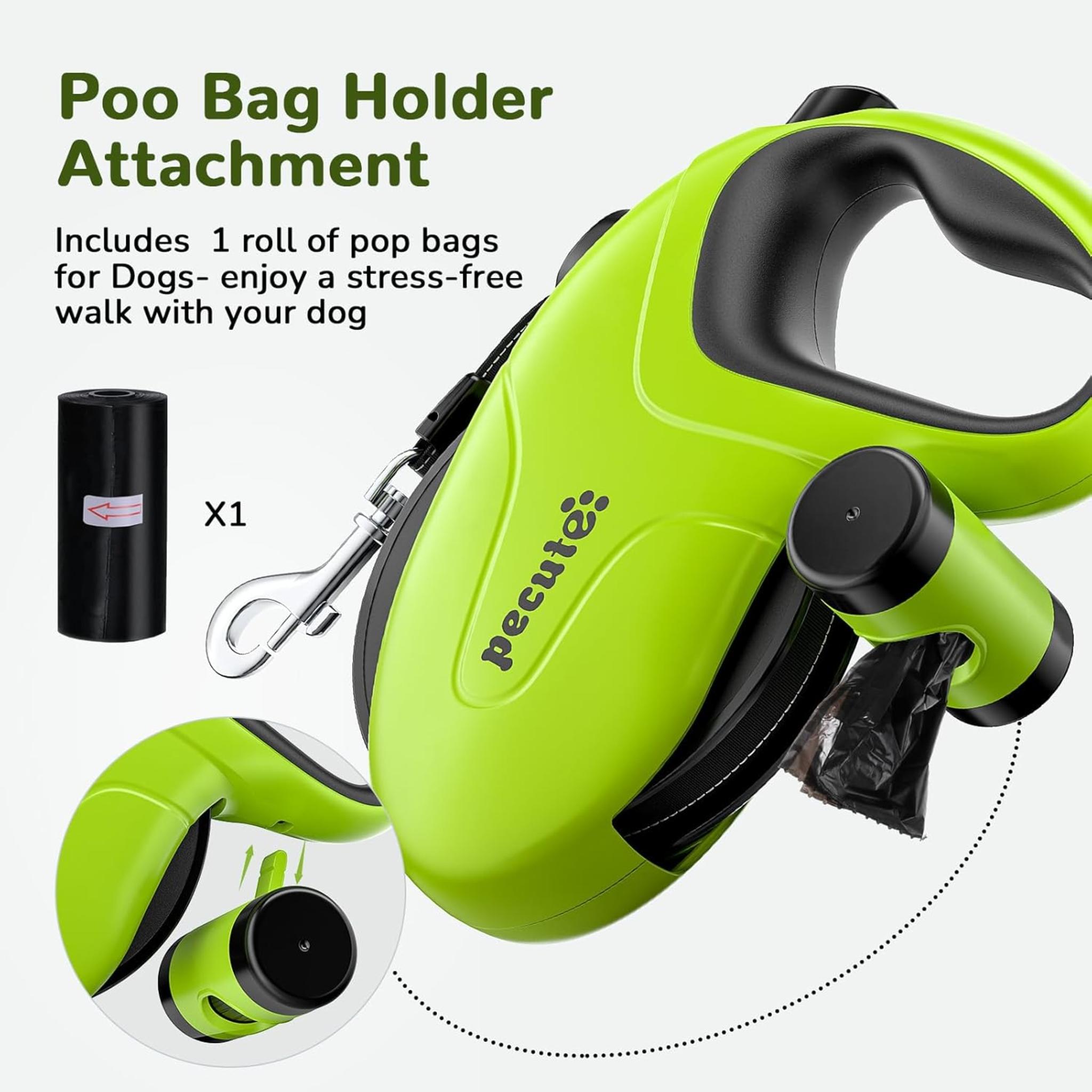 32ft Heavy Duty Retractable Dog Leash with 360° Tangle-Free Design