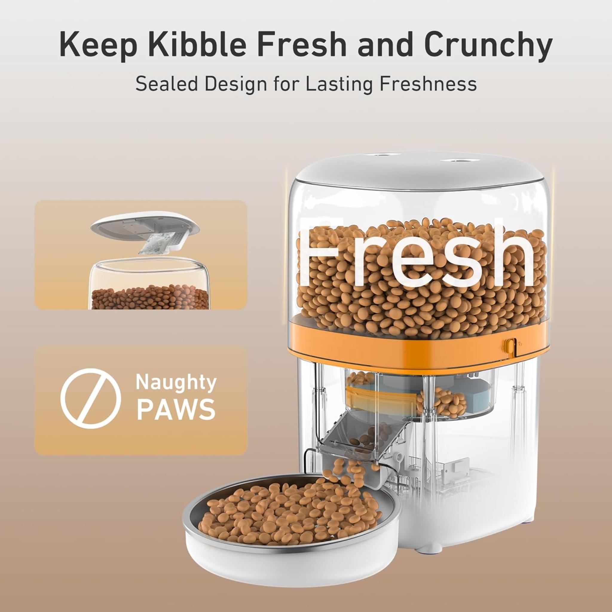 3L Automatic Cat Feeder with Anti-Jam Design and Stainless Steel Bowl