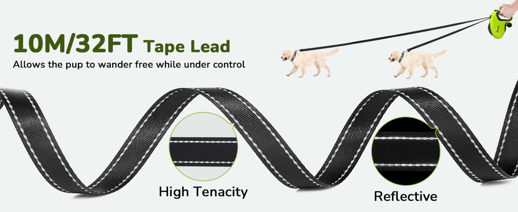 32ft Heavy Duty Retractable Dog Leash with 360° Tangle-Free Design image 11