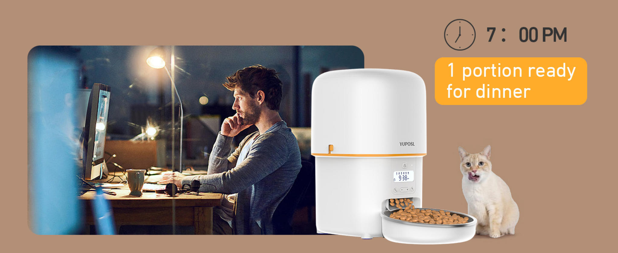 3L Automatic Cat Feeder with Anti-Jam Design and Stainless Steel Bowl image 12