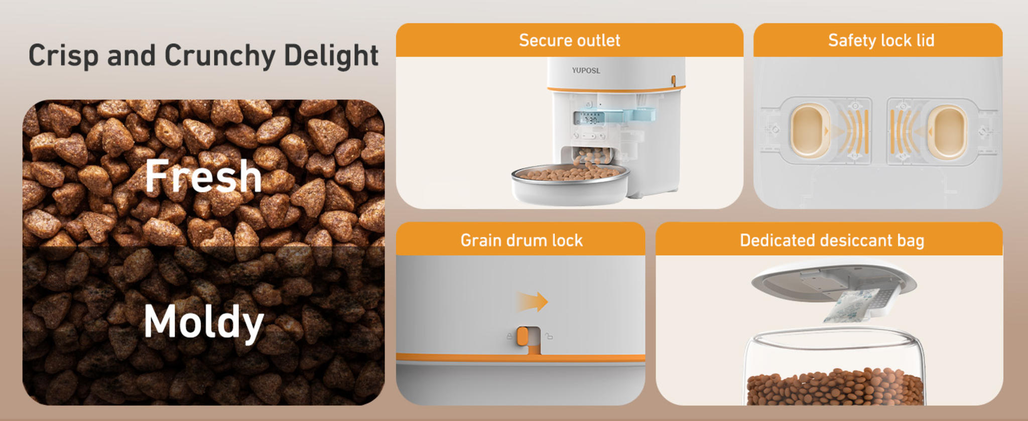 3L Automatic Cat Feeder with Anti-Jam Design and Stainless Steel Bowl image 13