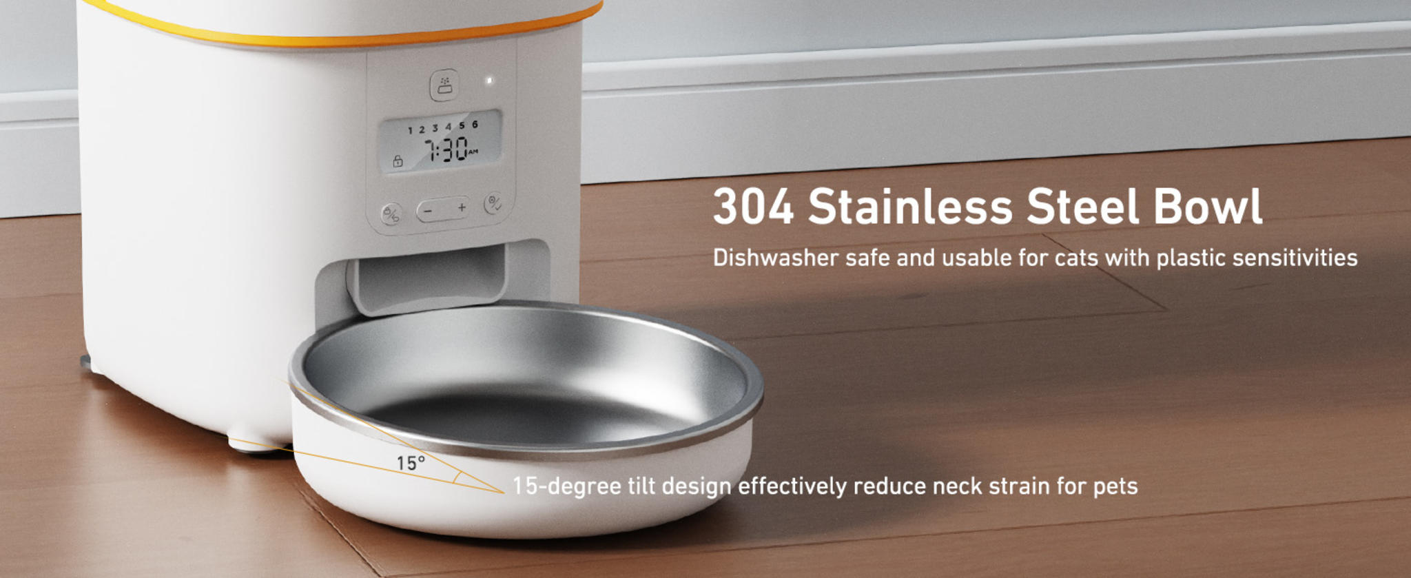 3L Automatic Cat Feeder with Anti-Jam Design and Stainless Steel Bowl image 19