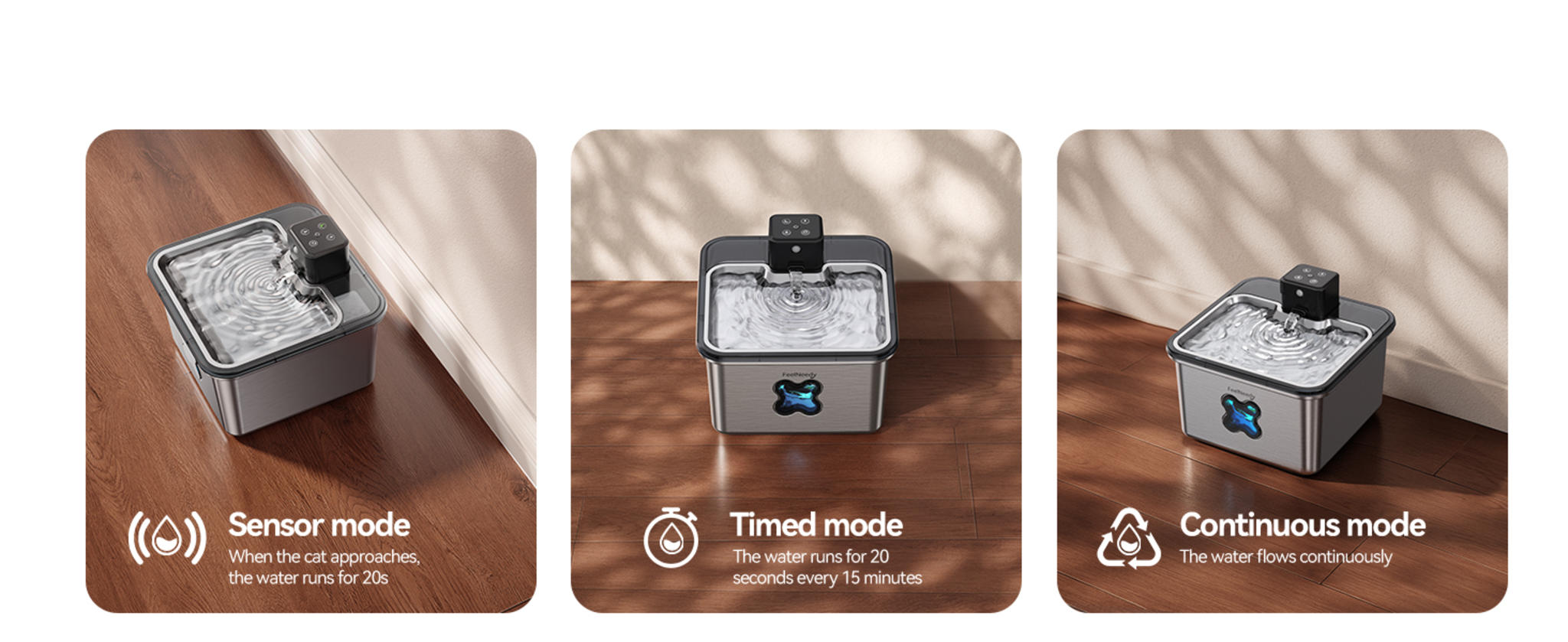 Cordless Stainless Steel Pet Water Fountain with Visual Filter & 4000mAh Battery image 18