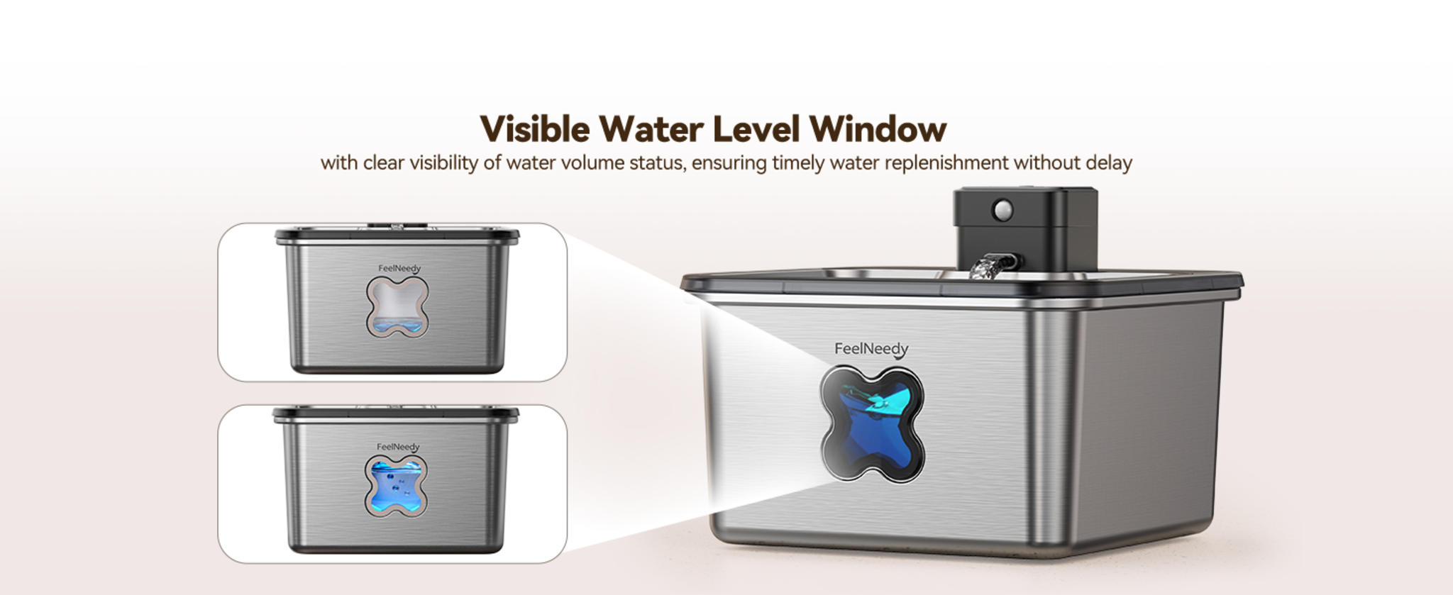 Cordless Stainless Steel Pet Water Fountain with Visual Filter & 4000mAh Battery image 19