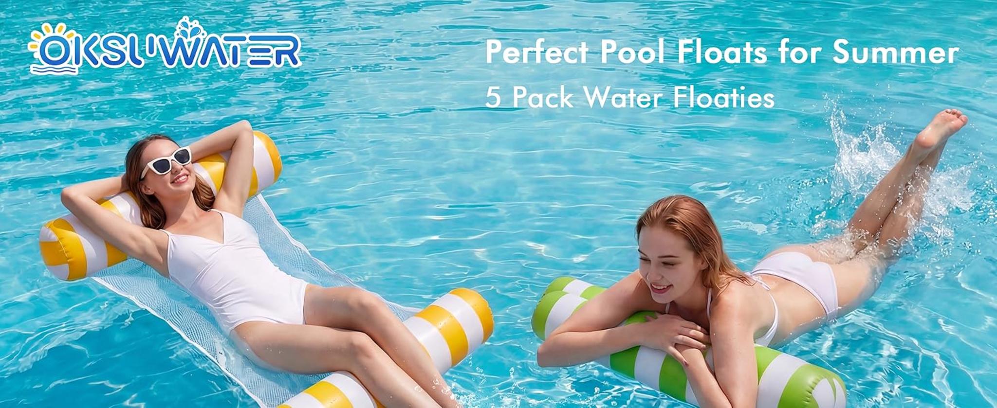5 Pack Inflatable 4-in-1 Water Hammock Pool Floats for Adults image 10