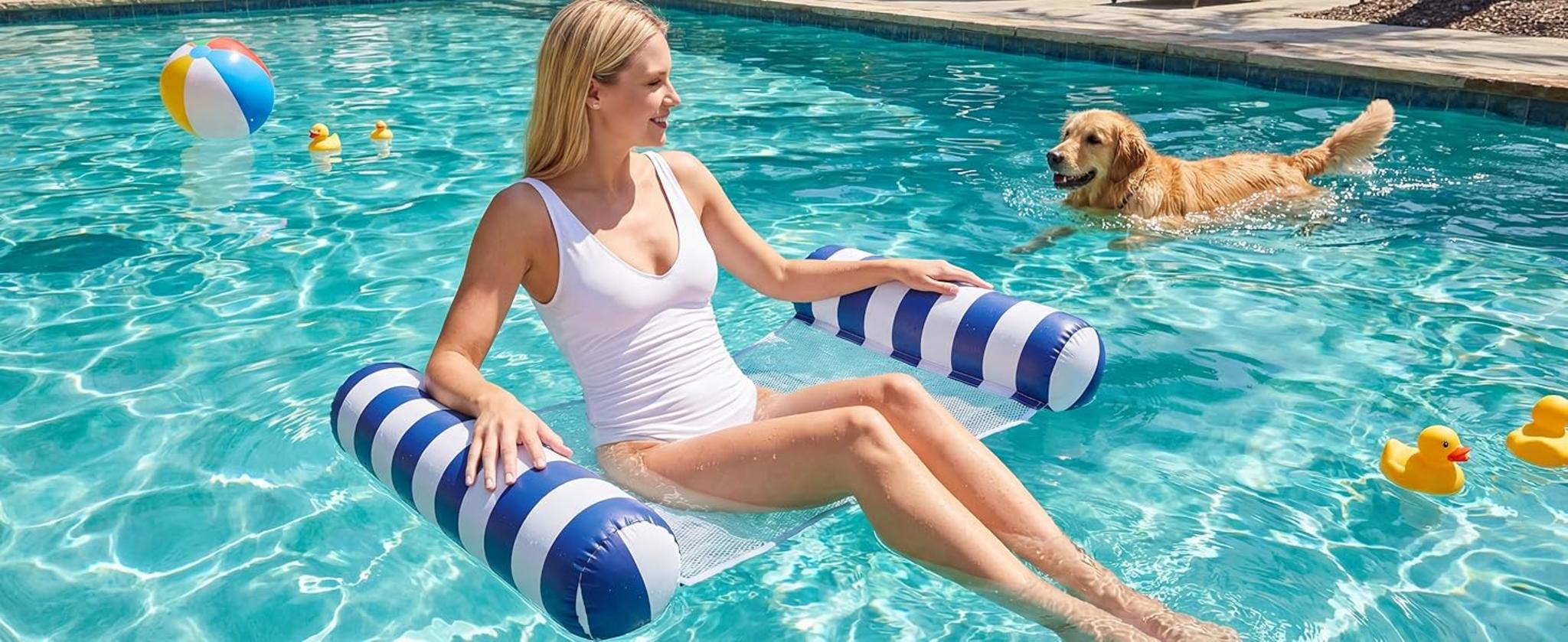5 Pack Inflatable 4-in-1 Water Hammock Pool Floats for Adults image 22