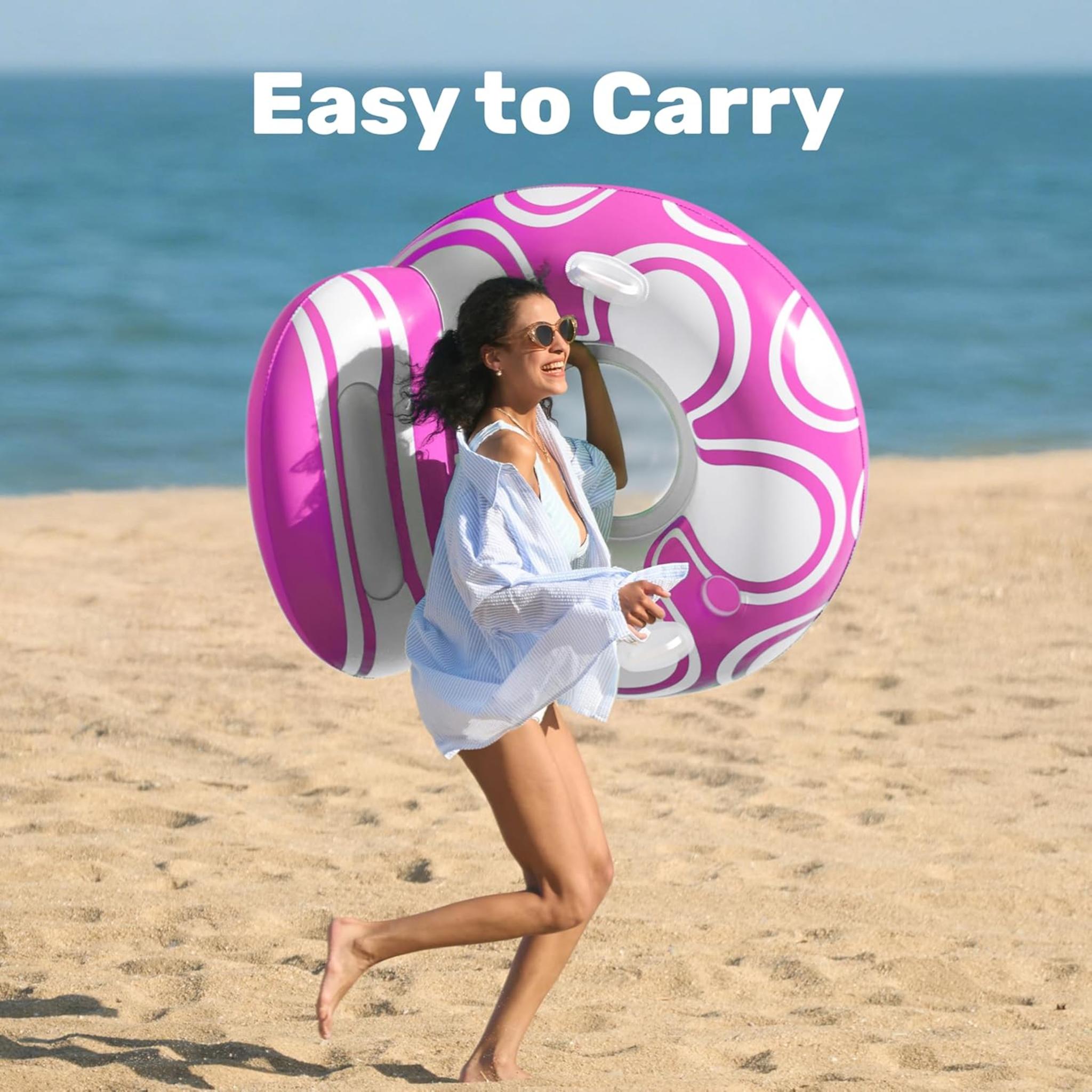 Inflatable Pool Float Chair with Large Backrest and Mesh Bottom