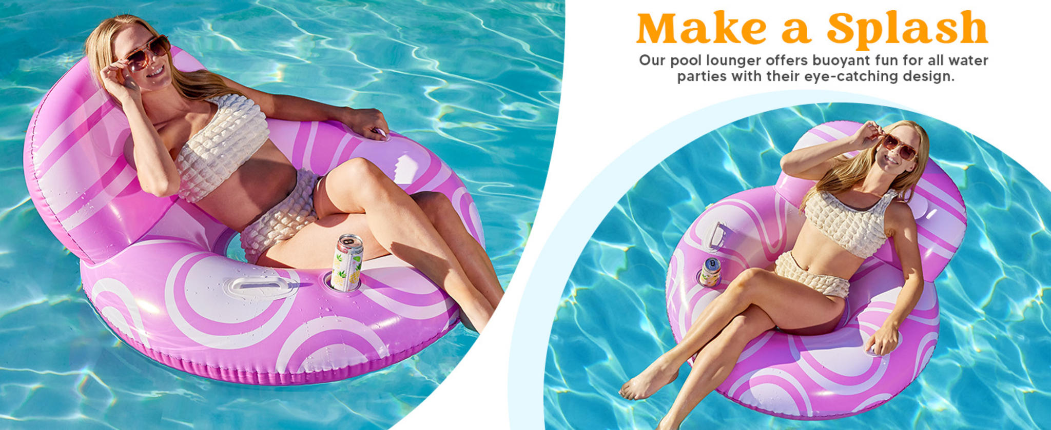 Inflatable Pool Float Chair with Large Backrest and Mesh Bottom image 10