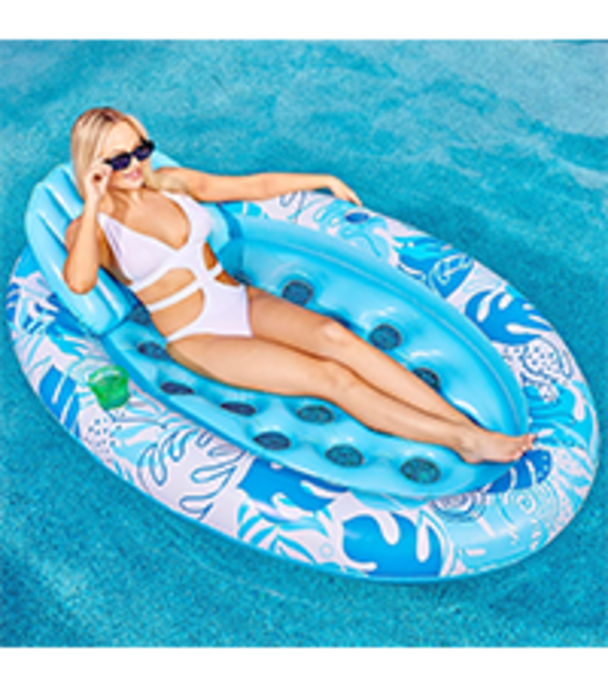 Inflatable Pool Float Chair with Large Backrest and Mesh Bottom image 22