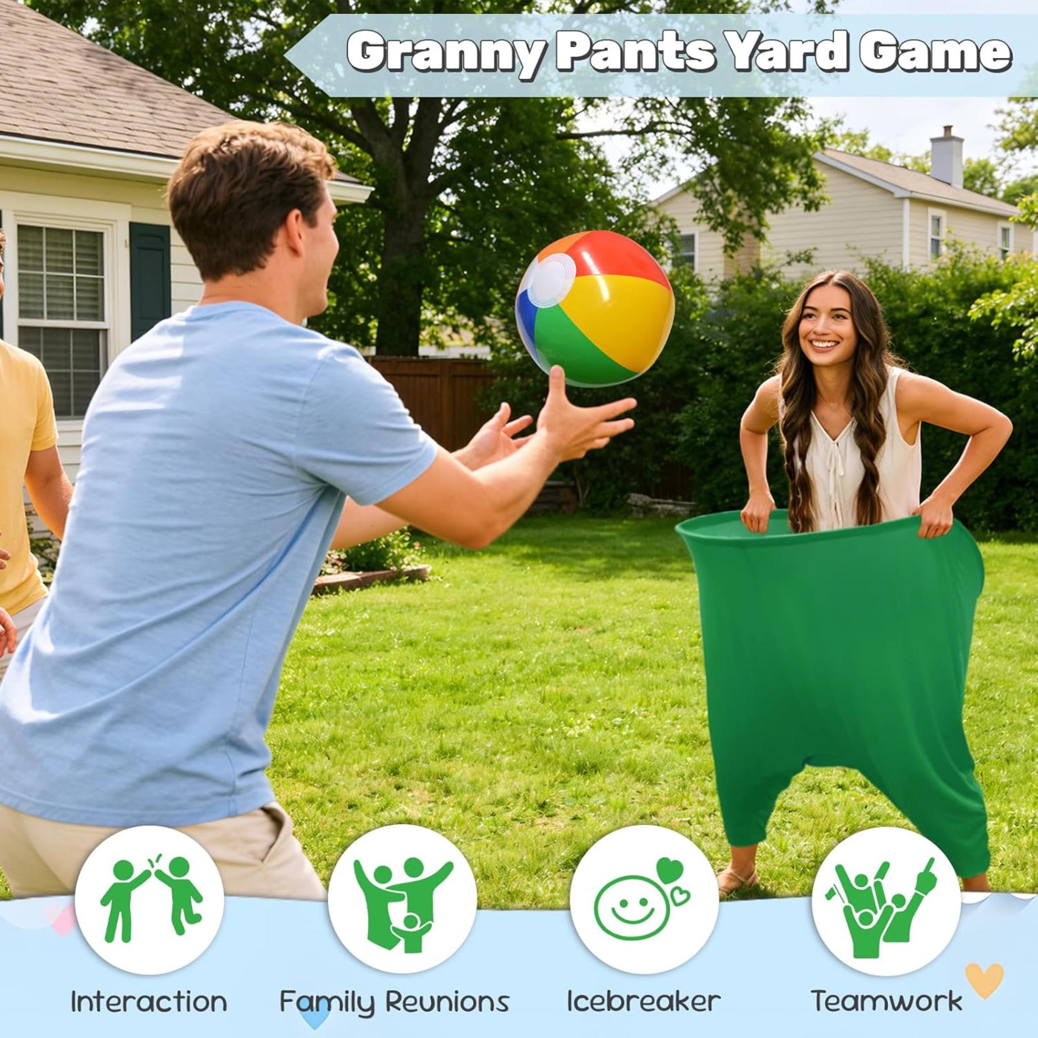 Granny Pants Party Outdoor Game Set with Bouncy Balls and Pump