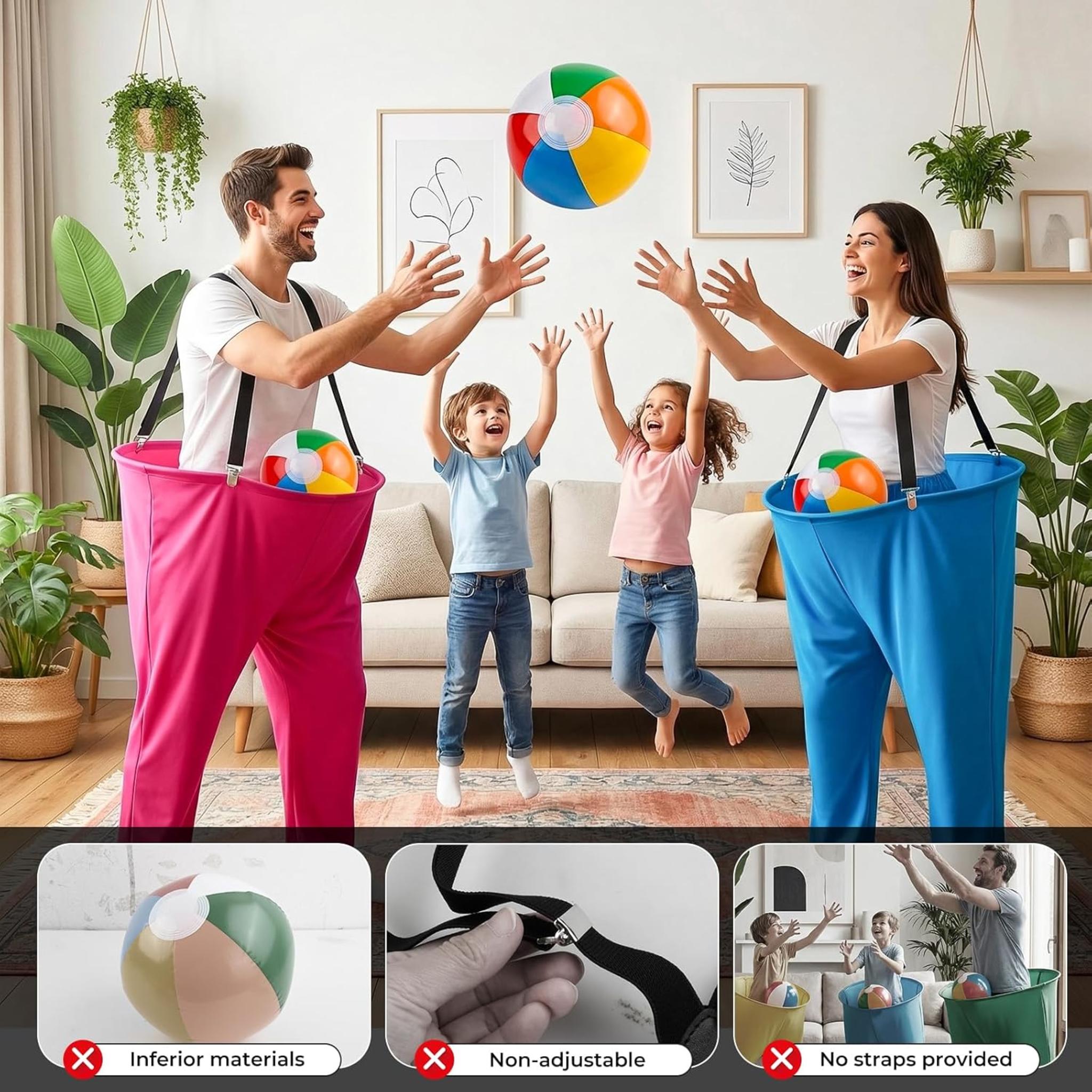 Giant Granny Pants Yard Game Set with 20 Bouncy Balls and Accessories