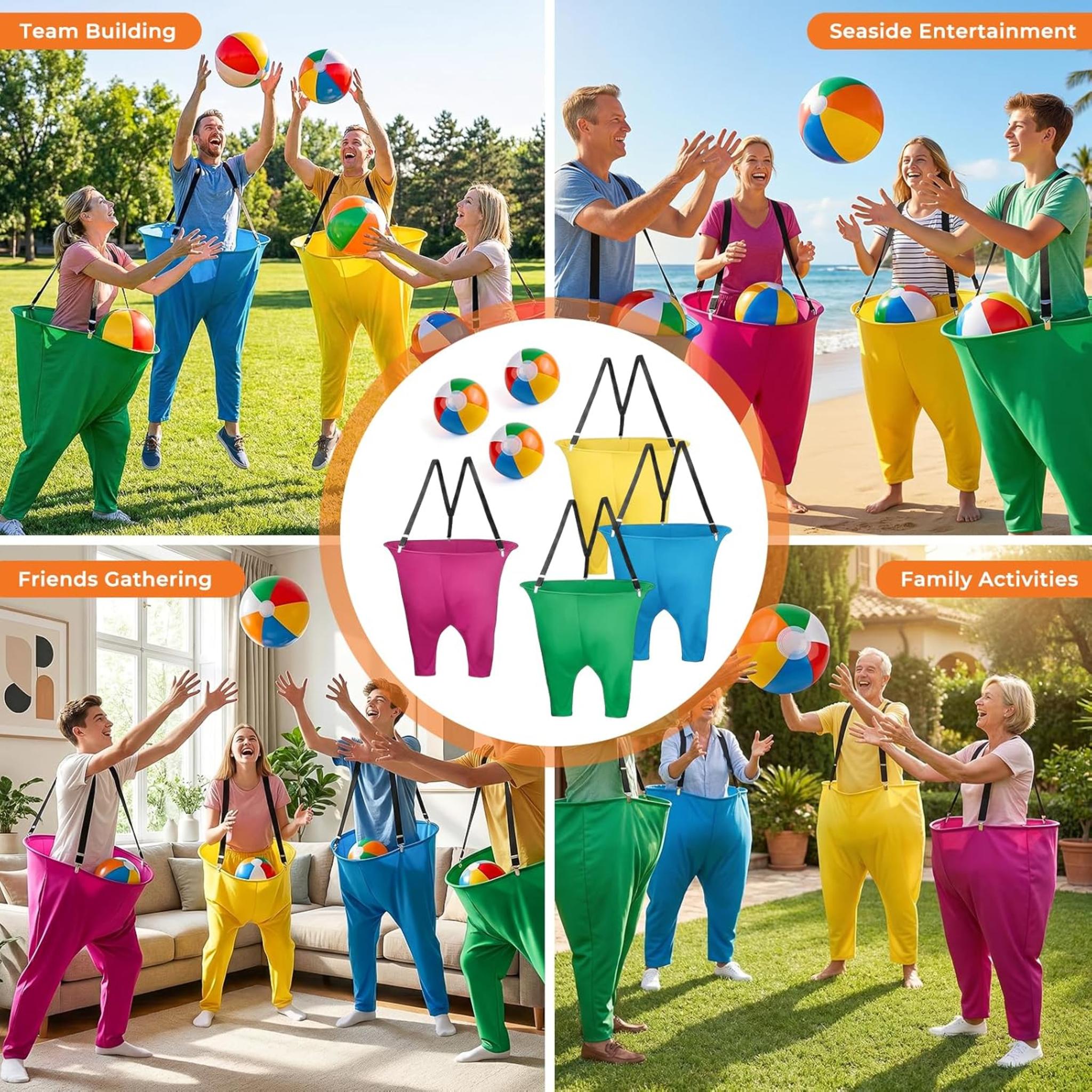 Giant Granny Pants Yard Game Set with 20 Bouncy Balls and Accessories