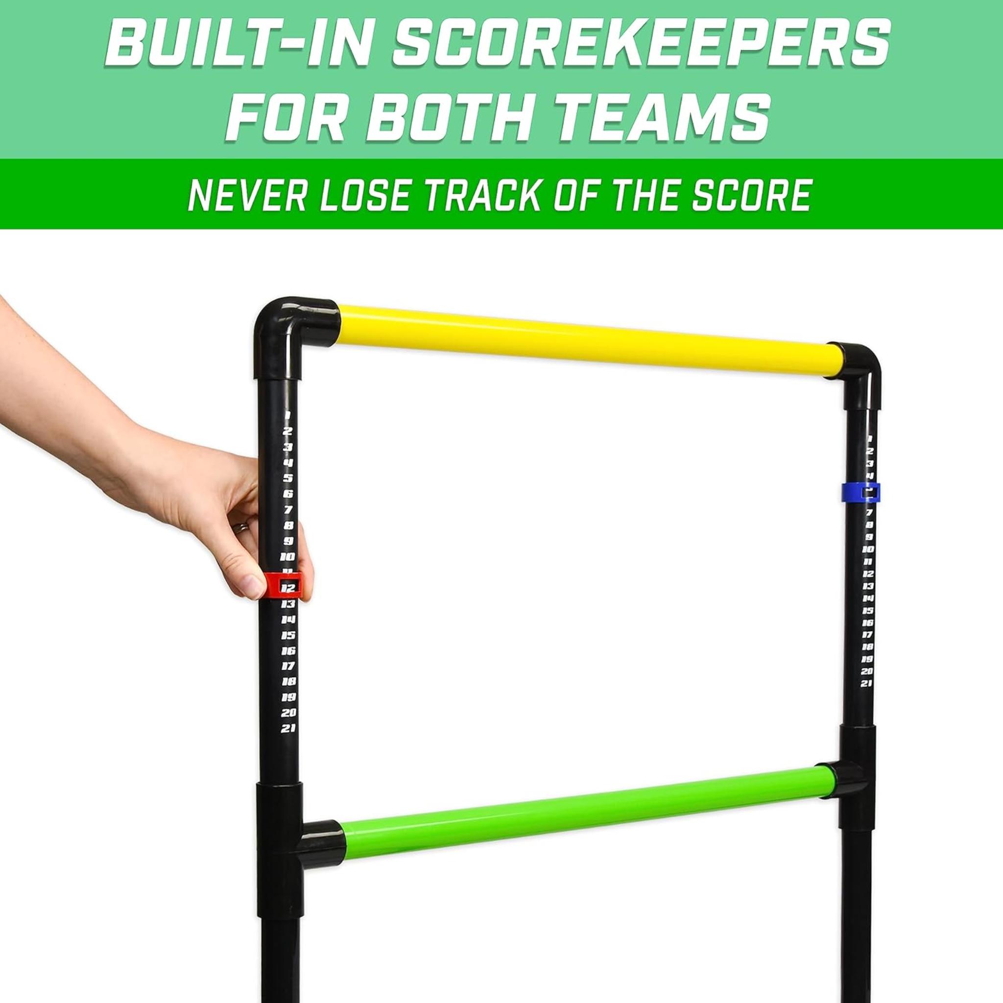 Premium Ladder Toss Indoor & Outdoor Game Set with 6 Soft Rubber Bolos