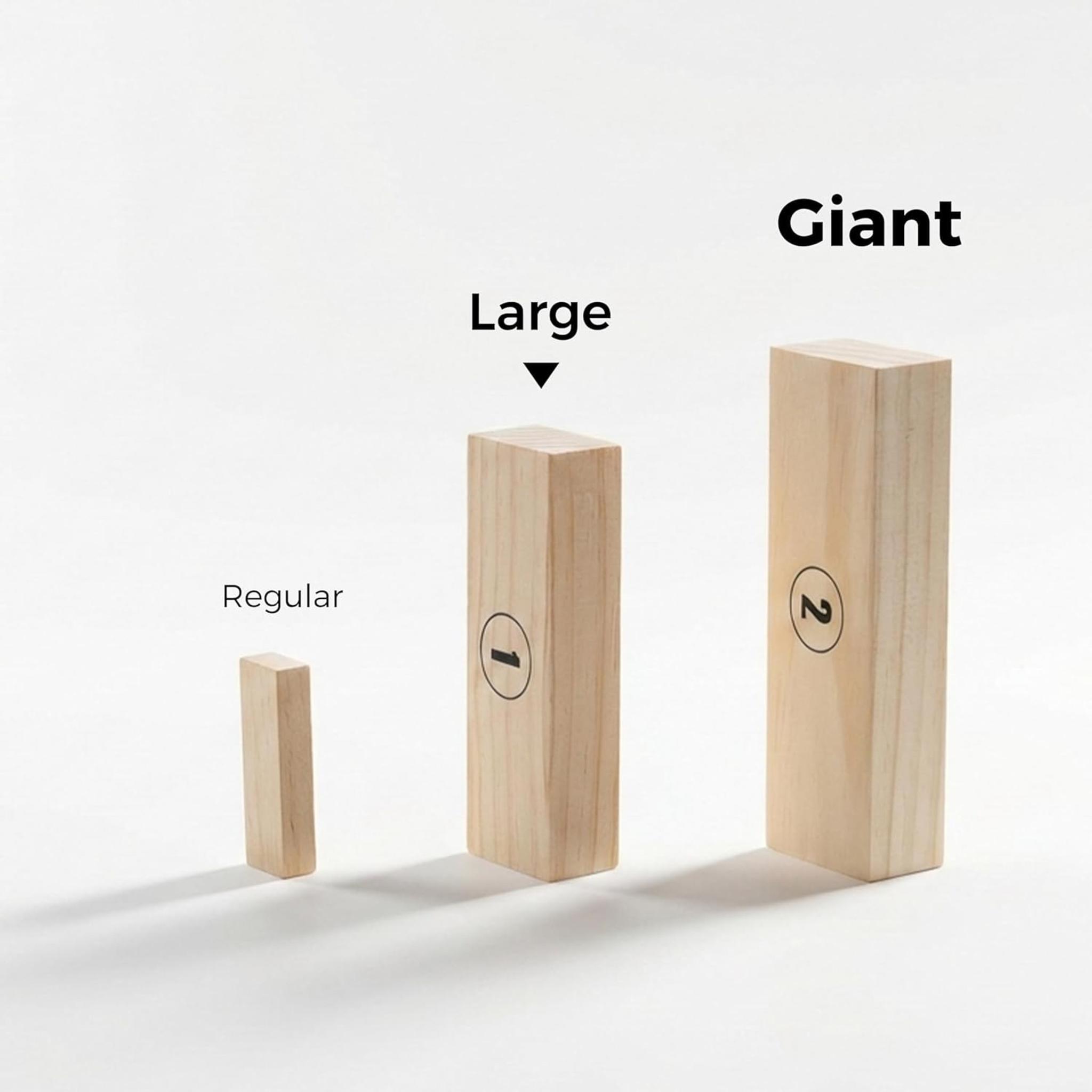 Giant Wooden Tower Stacking Game with Custom Rule Board and Carrying Case