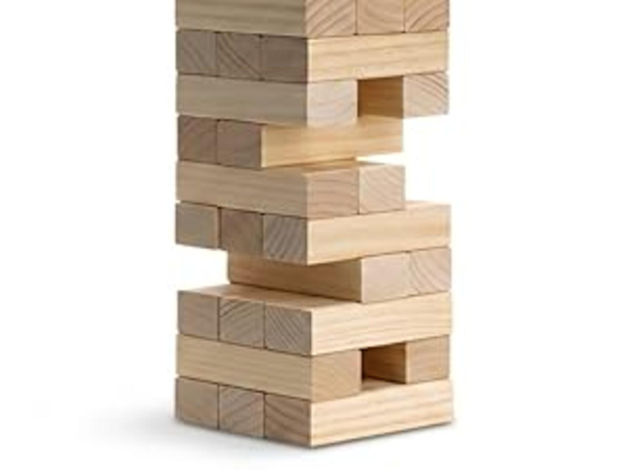Giant Wooden Tower Stacking Game with Custom Rule Board and Carrying Case image 14