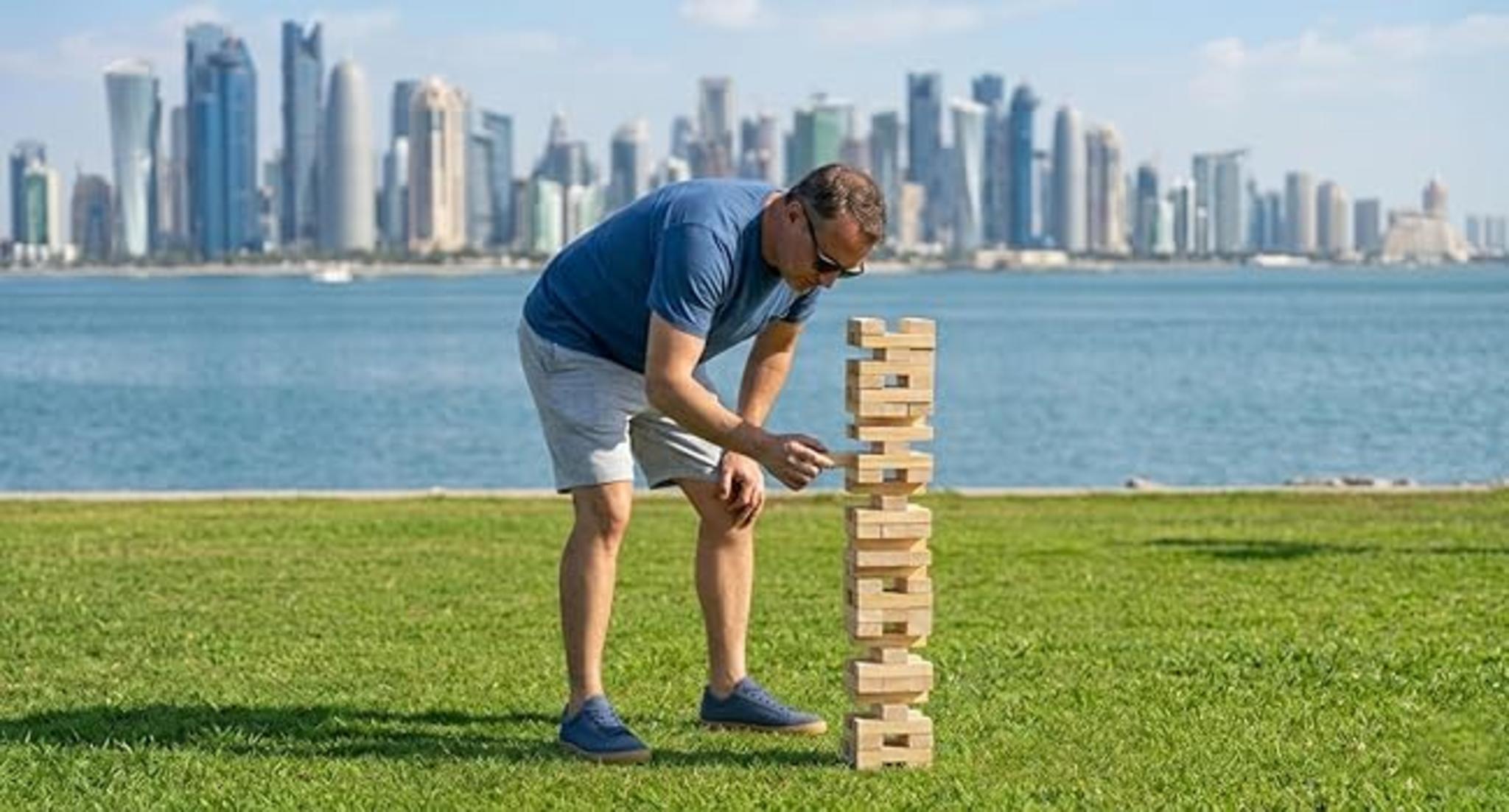 Giant Wooden Tower Stacking Game with Custom Rule Board and Carrying Case image 16
