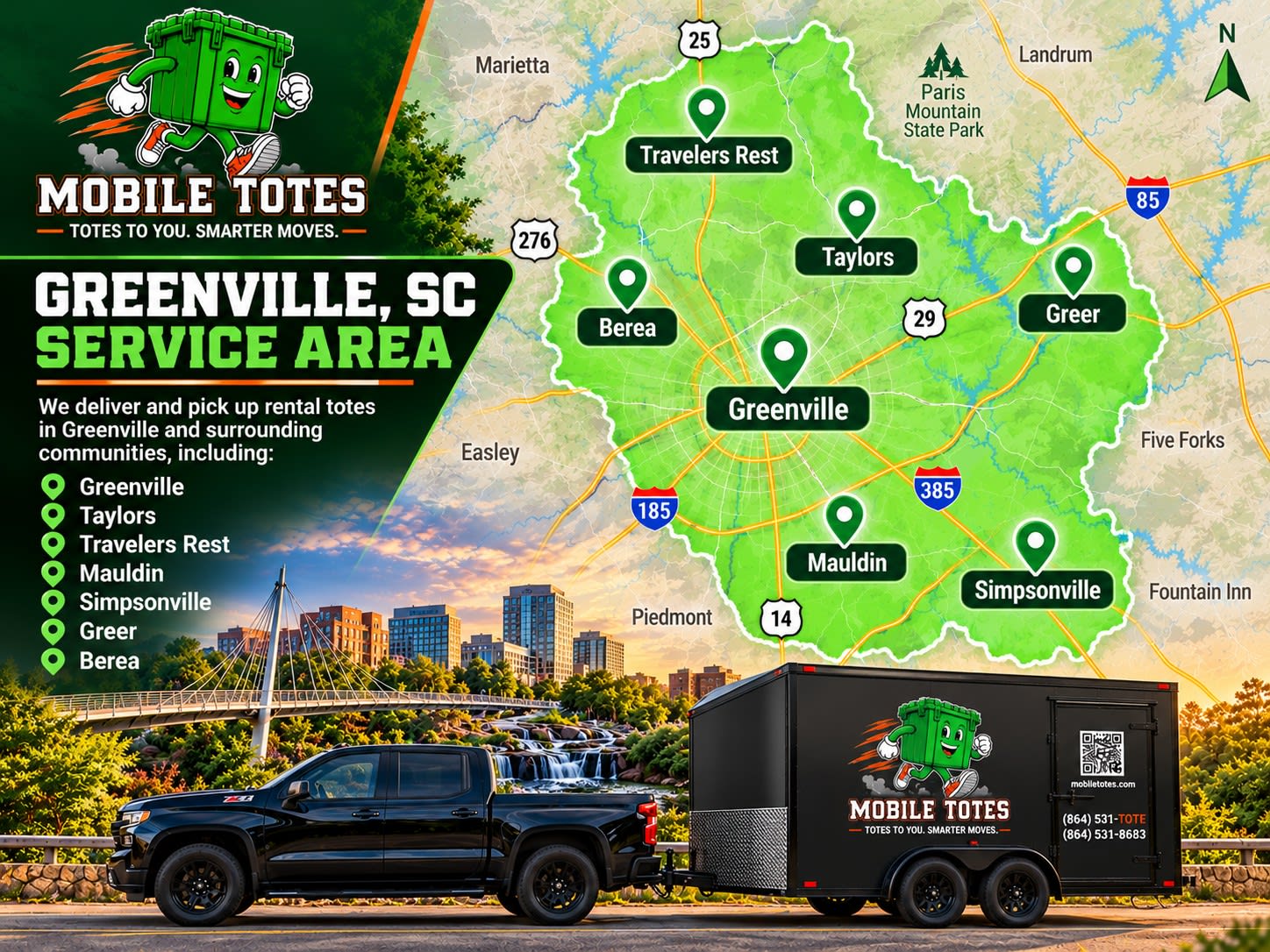 Mobile Totes Greenville SC service area