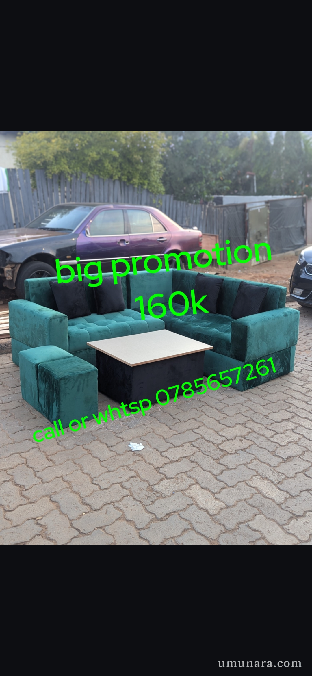 Big promotion guys intebe imyanya 5 nakameza ka MDF na pouffu 2 ndikuzitangira a