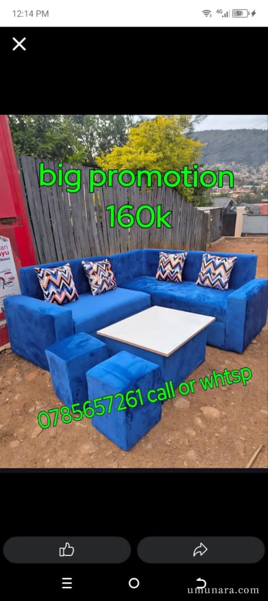 Big promotion guys intebe imyanya 5 nakameza ka MDF na pouffu 2 ndikuzitangira a