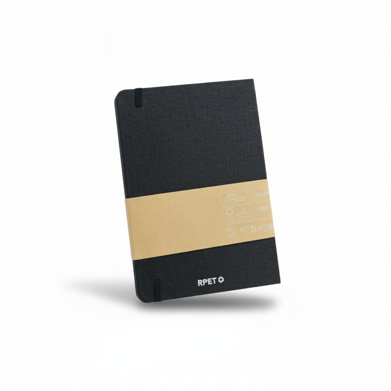 Reborn Notebook | Premium Eco-Friendly A5 Notebook, Recycled Paper, Magnetic Closure, Pen Slot & Card Holder | Sustainable Journal for Office & Daily Use, Black view 2